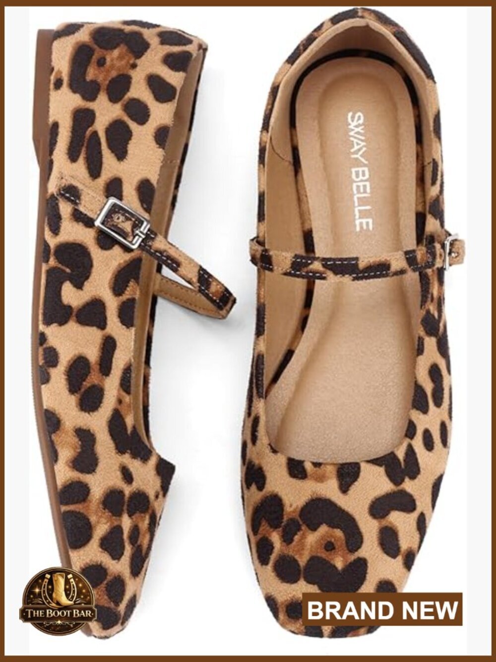 Mary Jane Flats Adjustable Buckle Square Closed Toe Ballet Shoe